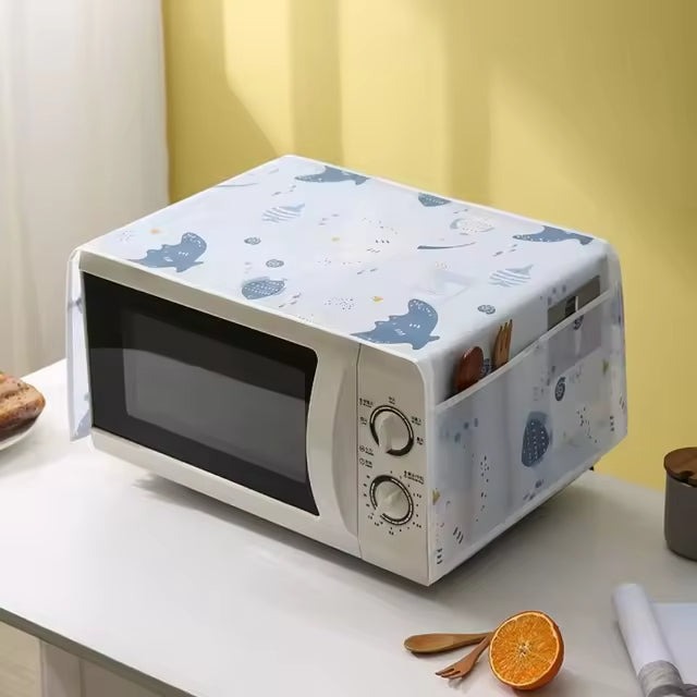 Microwave Oven Cover Dust Proof Double Sided Double Pocket Storage Bag Multi Color (Size 33 x 13 inches) Easy Kitchen