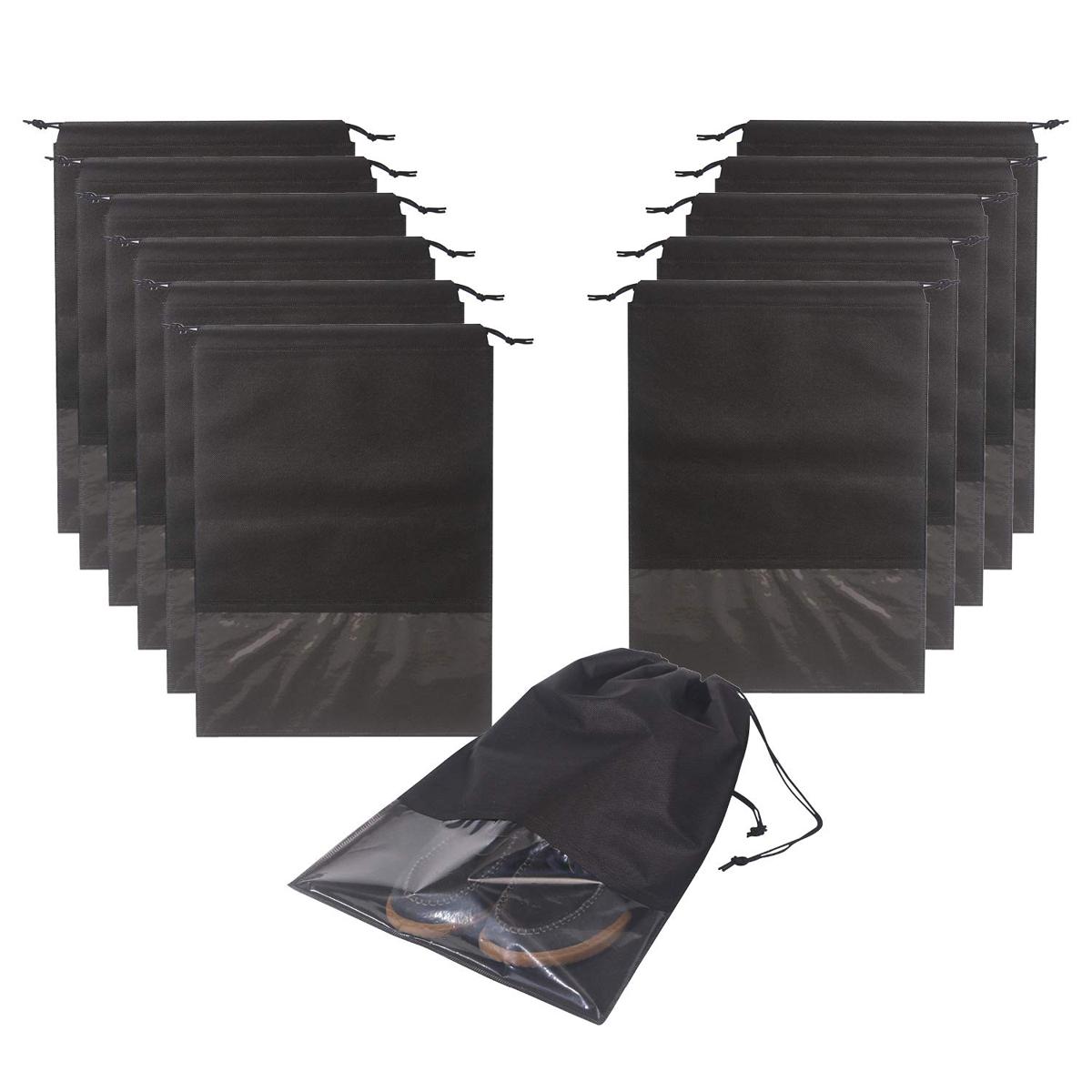 pack of 5 - Travel Shoes Storage bag with clear window non-woven with PVC Bag