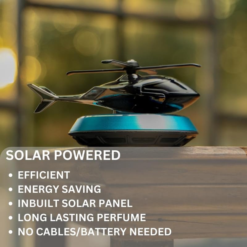 Solar Powered Car Dashboard Helicopter Air Freshener Perfume