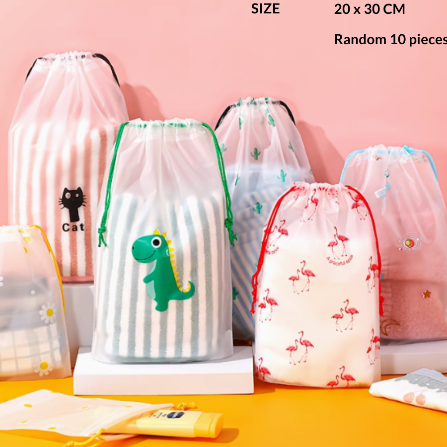 Daisy Travel Drawstring Bag Waterproof Organizer Toiletries Cosmetic Shoes Clothes Underwear Makeup Bag Dust-Proof Storage Reusable Packaging