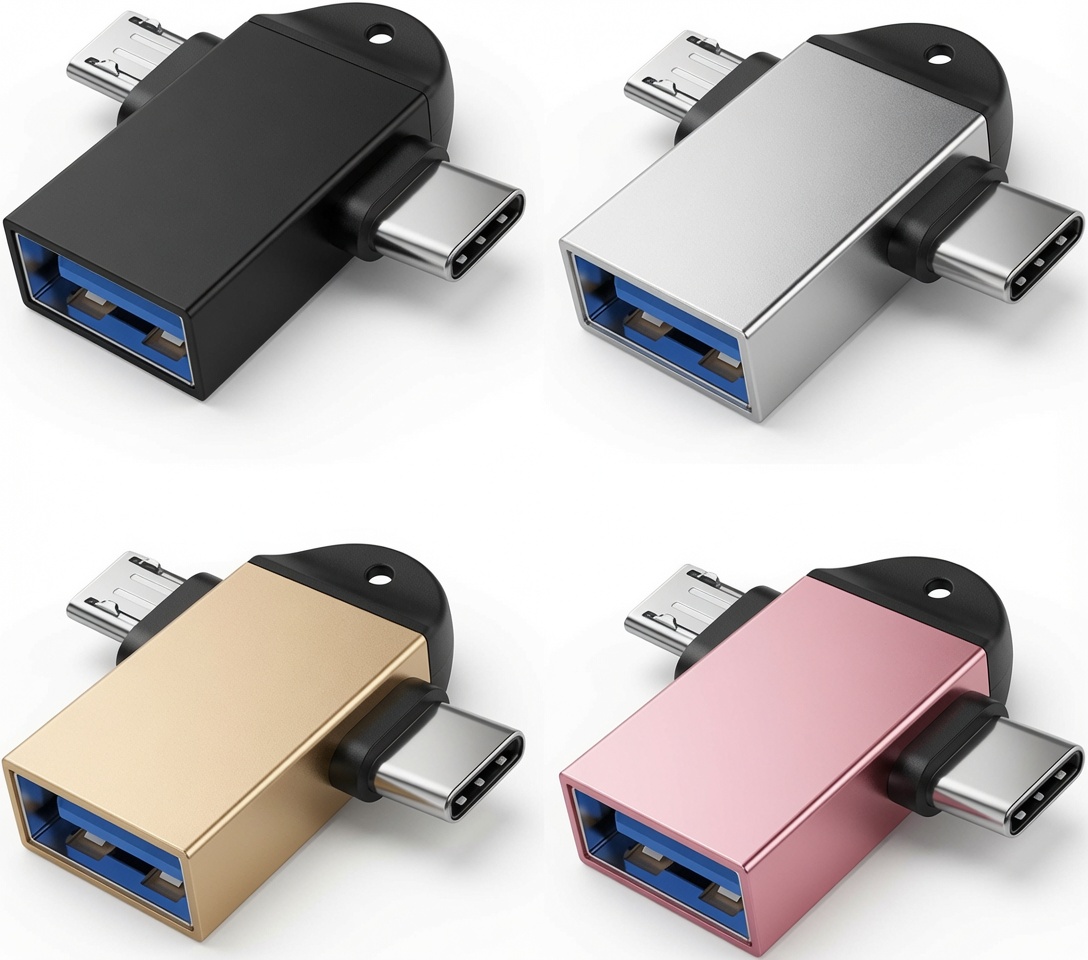 OTG 3.0 Adapter (2 in 1) USB 3.0, Micro USB, USB C For All Android Phones