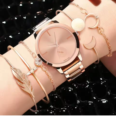 Women Watch Set Luxury Gold Dress Quartz Watch Bracelet Ladies Sports Wrist Watch Clock Gift Woman Relogio Feminino 2023 R3219  C
