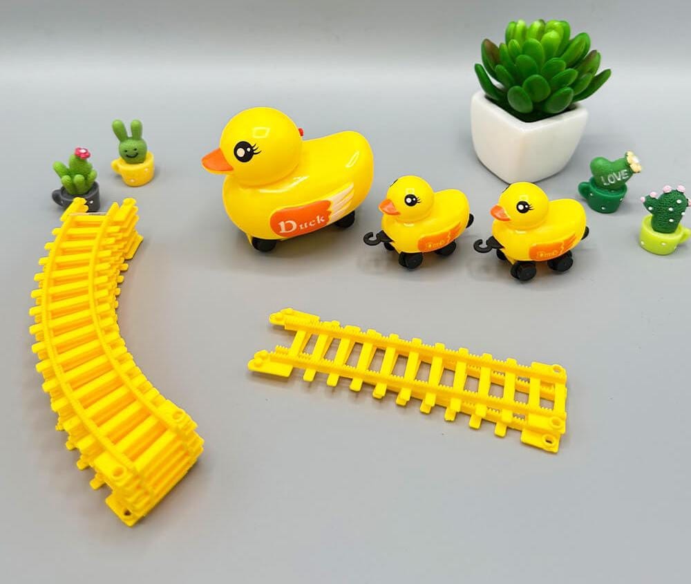 Yellow Duck Electric Rail Train Set For Kids