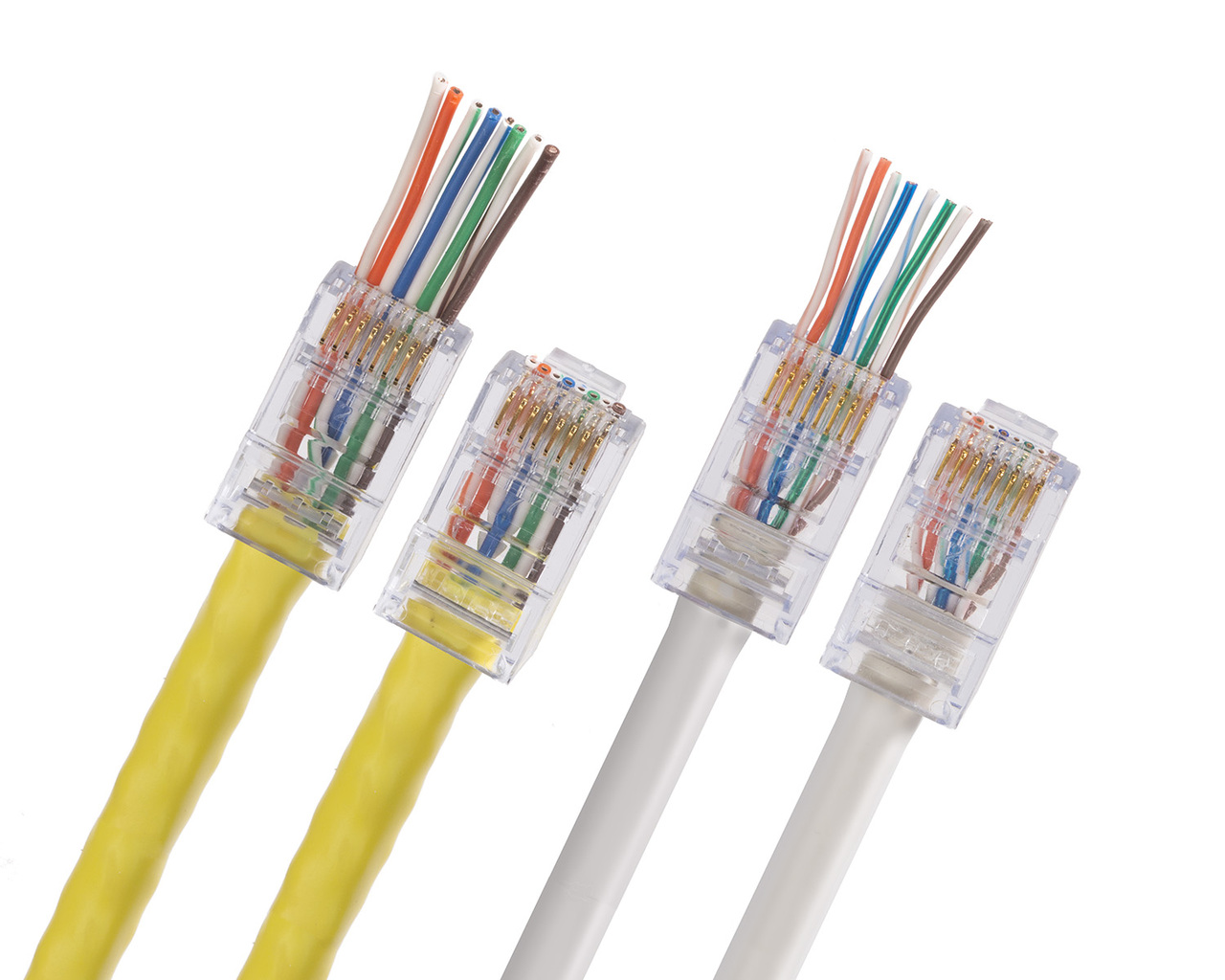 Rj45 Pass Through Modular Plug Network Cable Connector 20 pcs