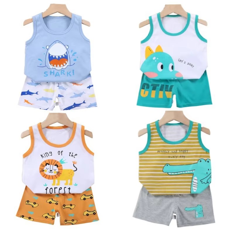 bbuy Pack Of 3 Sandos and Shorts For Kids Clothing Set Best For Summer | Multi Color Sando for Children and Baby