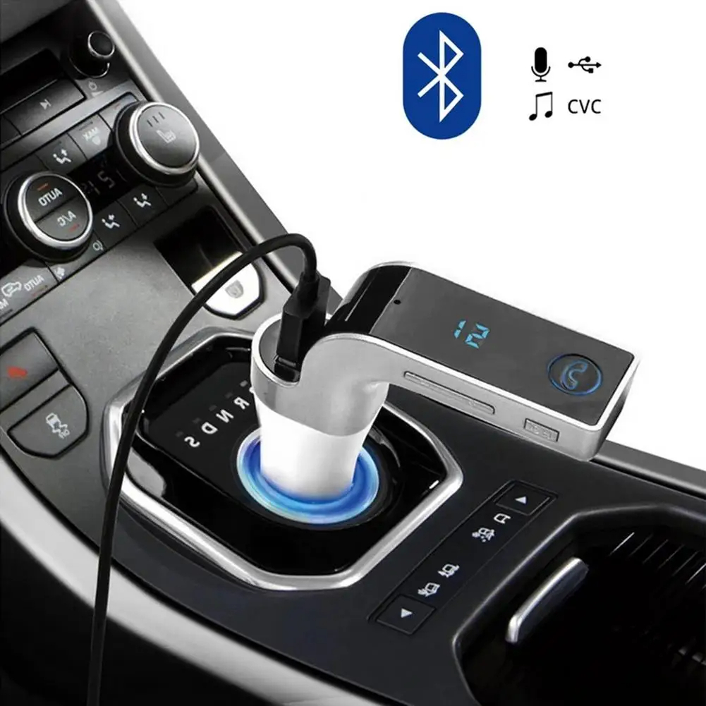 G7 Bluetooth Handsfree LED Display Car Kit FM Transmitter Cigarette Lighter Type Radio MP3 Player, USB Car Accessories