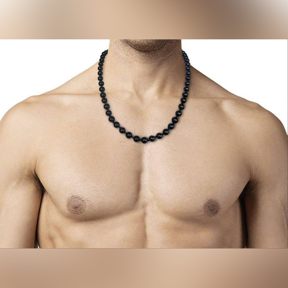 stretchable black moti mala Necklace 