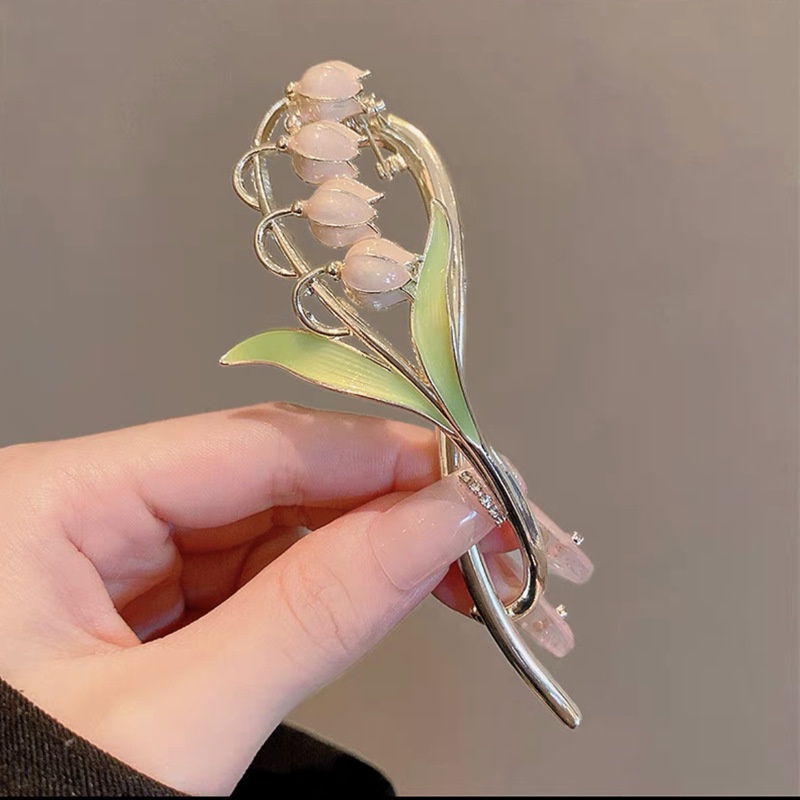 TrendyTrades Gentle Tulip Hair Clip Metal Enamel Hair Claw Daraz.pk