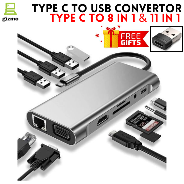 TYPE C Converter USB Hub Type C Hub Type C Docking Station 8 in 1/ 11 in 1 Adapter