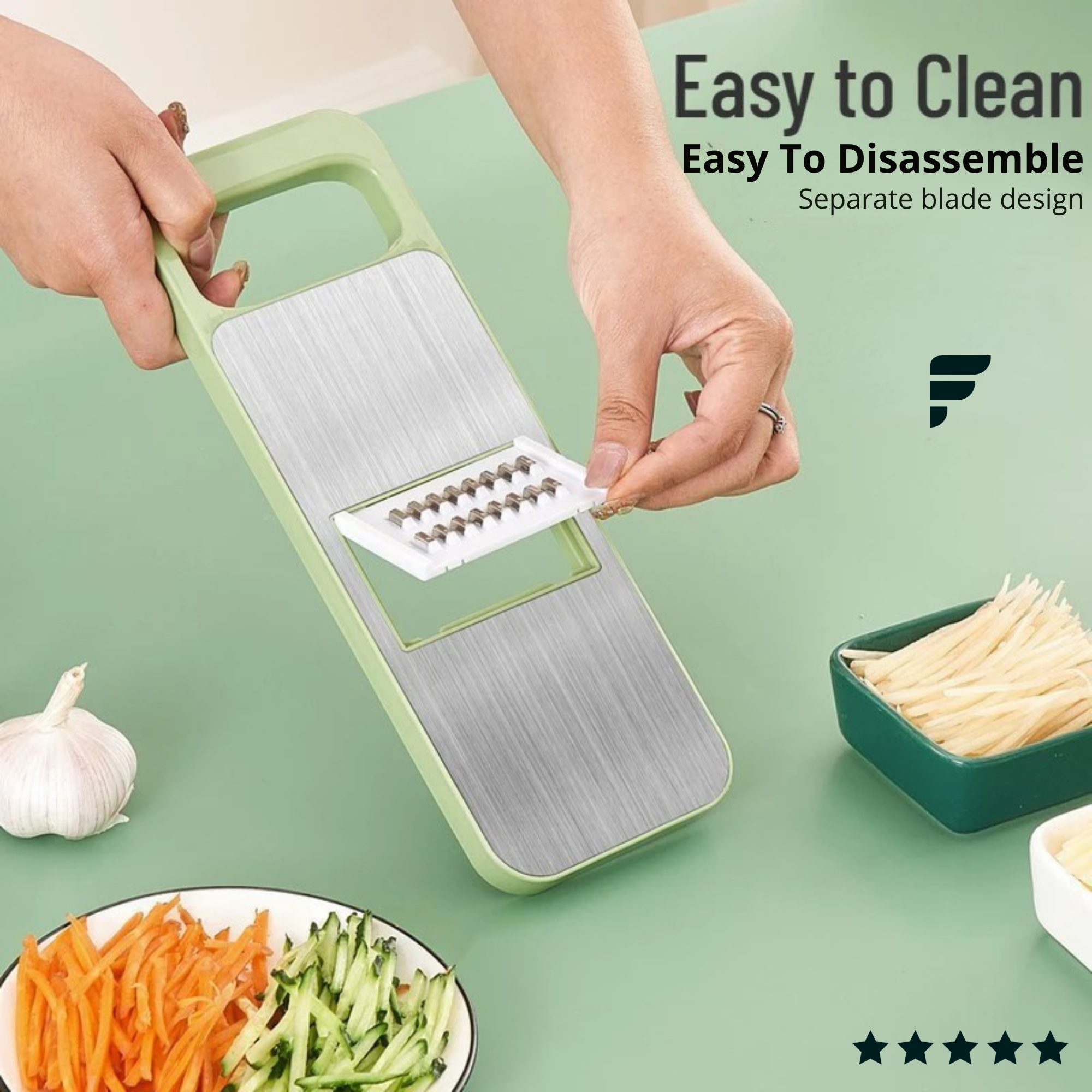 5-in-1 Multifunctional High-Quality Vegetable & Fruit Slicer With Five Changeable Blades