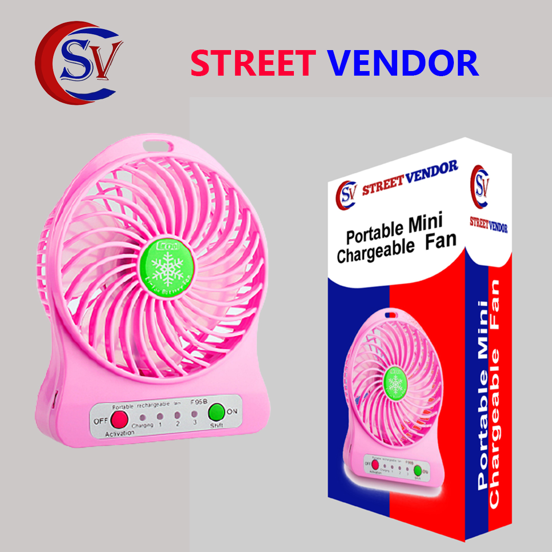 STREET VENDOR portable Rechargeable small handy mini cooling fan Daraz.pk