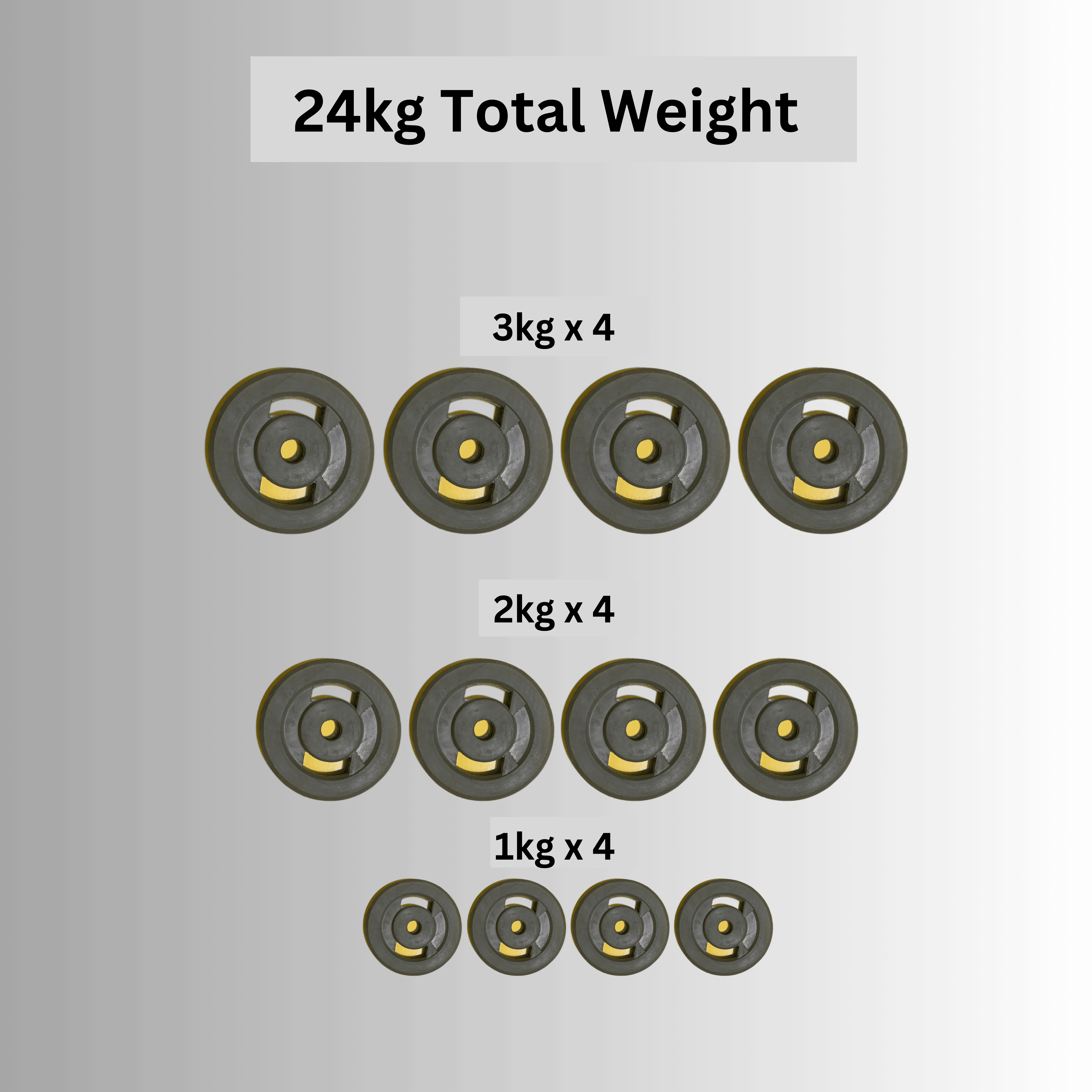 24 kg Rubber Set for Home Gym - Ideal for Bicep Workouts