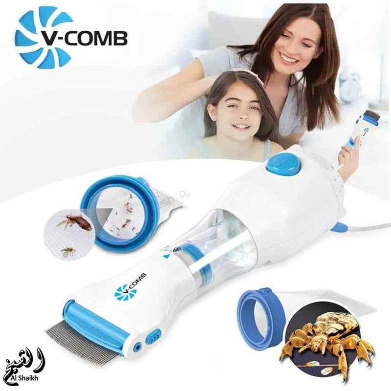 V Comb Electronic Head Lice Removal Machine | Rechargeable Anti Lice Electric Comb with Steel Filter | Safe & Chemical-Free Lice & Nits Remover for Kids & Adults | Includes 2/4/6 Filters | Gentle Vacuum Lice Treatment Tool