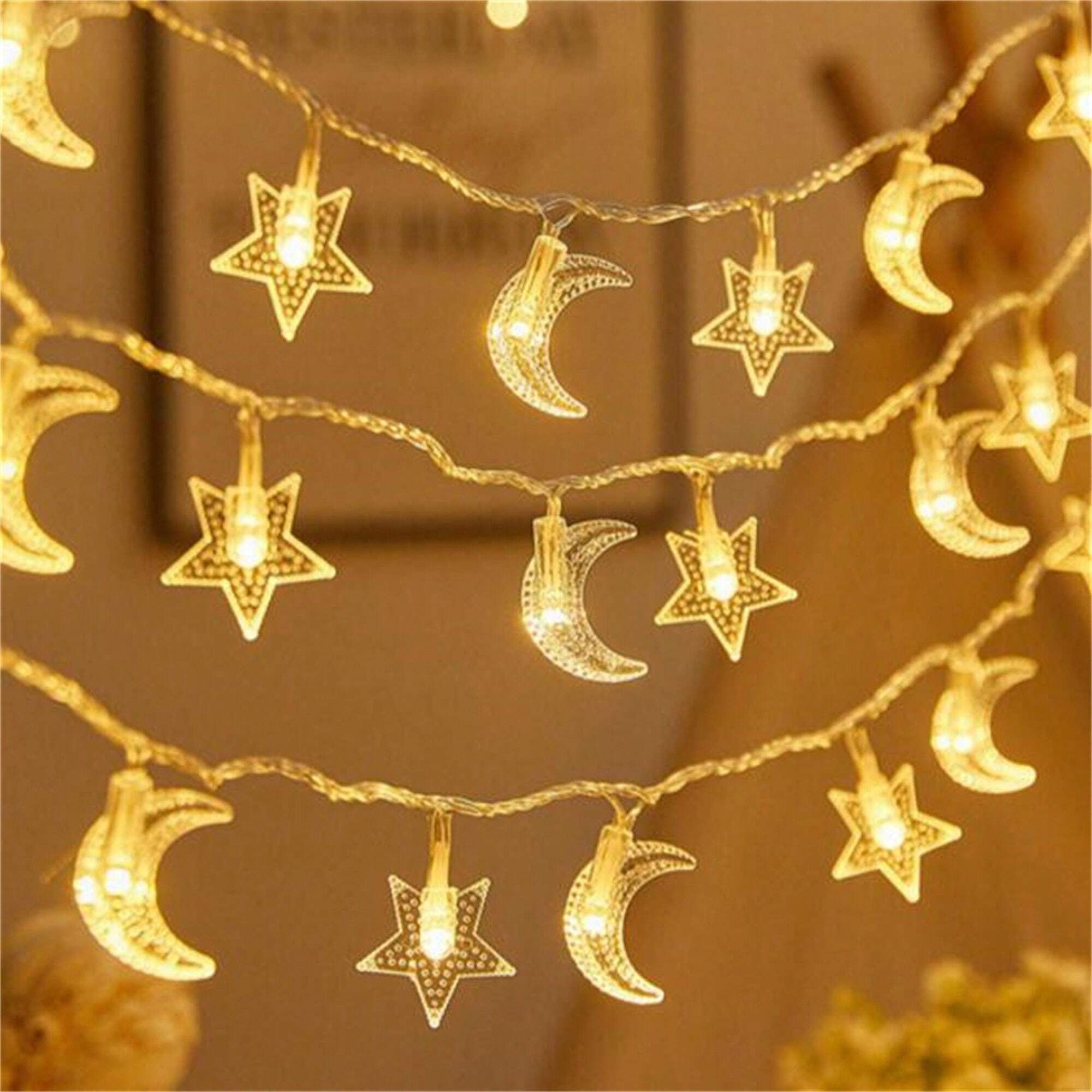 ME 10/20/30 led islamic Ramadan room and office decoration star moon led light - Battery operated star moon light