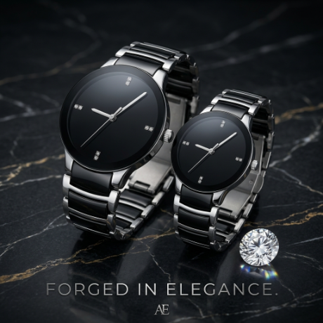 Classy Couple Watch Gift Set (Pack of 2) – Stainless Steel Chain & Waterproof