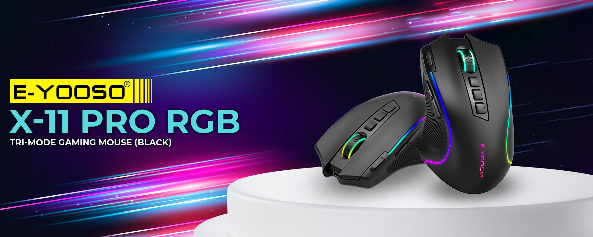 E-YOOSO X-11 Pro Tri-Mode RGB Wireless Gaming Mouse Black Rapid Fire 8000Dpi BT 2.4G and Wired Connectivity Supported 14 f632875ef1dabc1c4a993e823721da34