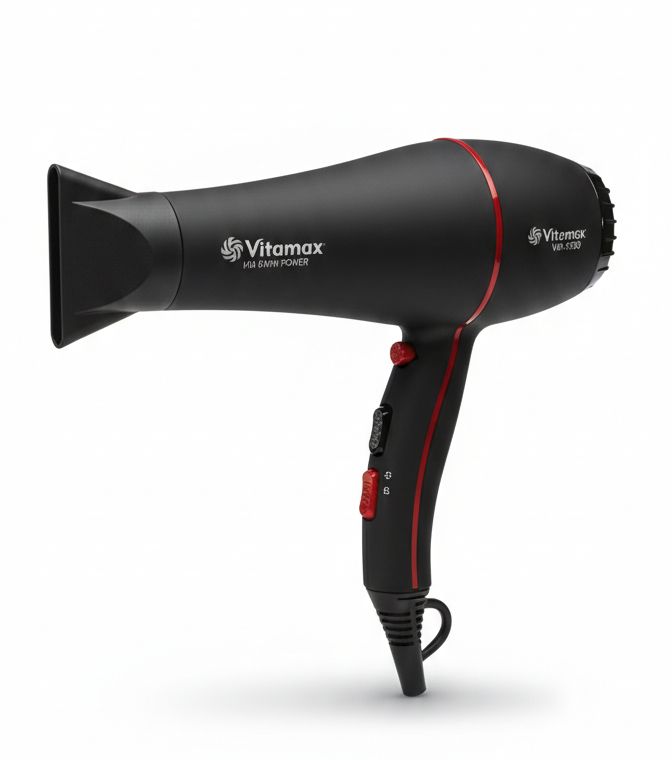 Vitamax Ionic Hair Dryer Professional High Power 2000W | Fast Drying Hair Dryer for Women & Men | Hot & Cold Air Salon Style Blow Dryer | Low Noise Anti Frizz Hair Styling Dryer | Quick Dry Smooth Shiny Hair Dryer for Home & Salon Use
