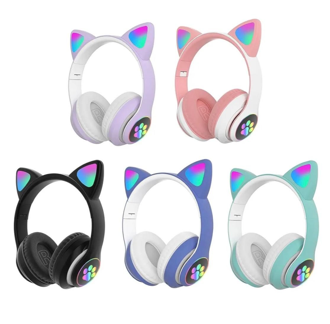 STN-28 Cat Wireless Headphones Bluetooth Over-Ear Headset with Cute Cat Ears