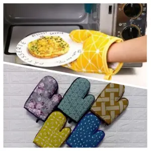 2Pcs Kids Oven Mitts Kitchen Heat Resistant Microwave Gloves Kitchen Mitts  for Children