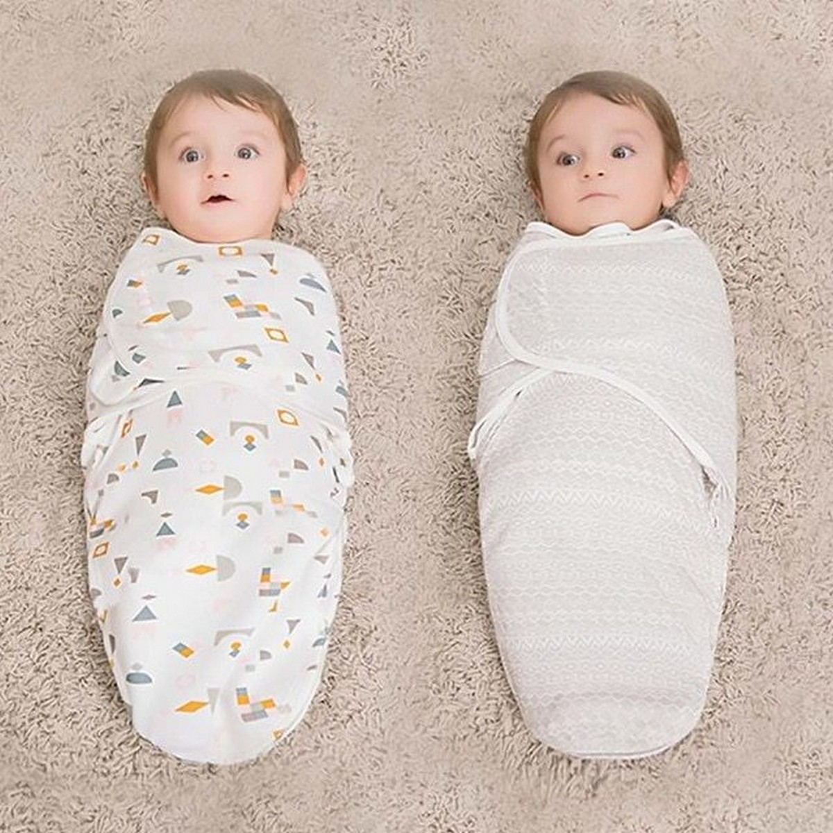 Winter Infant Newborn Baby Hoodie Blanket/Swaddle Adjustable Infant Wrap - Multicolor