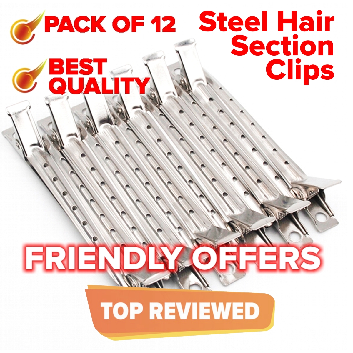Hair 12 Hair Section Sectioning Clips Hair Salon Sectioning Clips For Women Duck Clips Steel Silver Section Hair Clips (Set of 12 Pcs) Hair Clip (Silver) Grip Clips Hairdressing Sectioning Cutting Clamps Professional Plastic Salon Styling Hair Grip Clips price in Pakistan