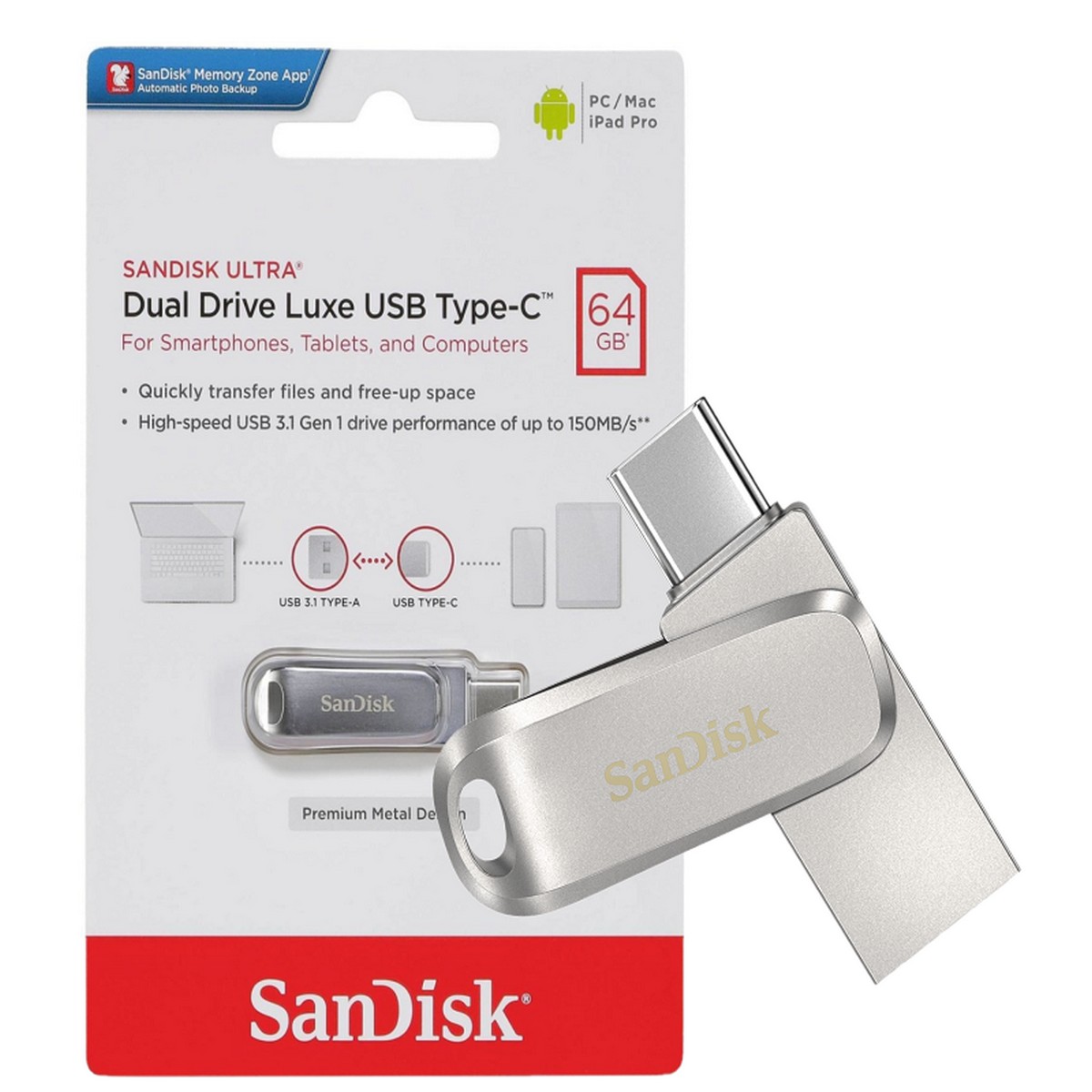 sandisk ultra dual drive 3.1 luxe 64gb