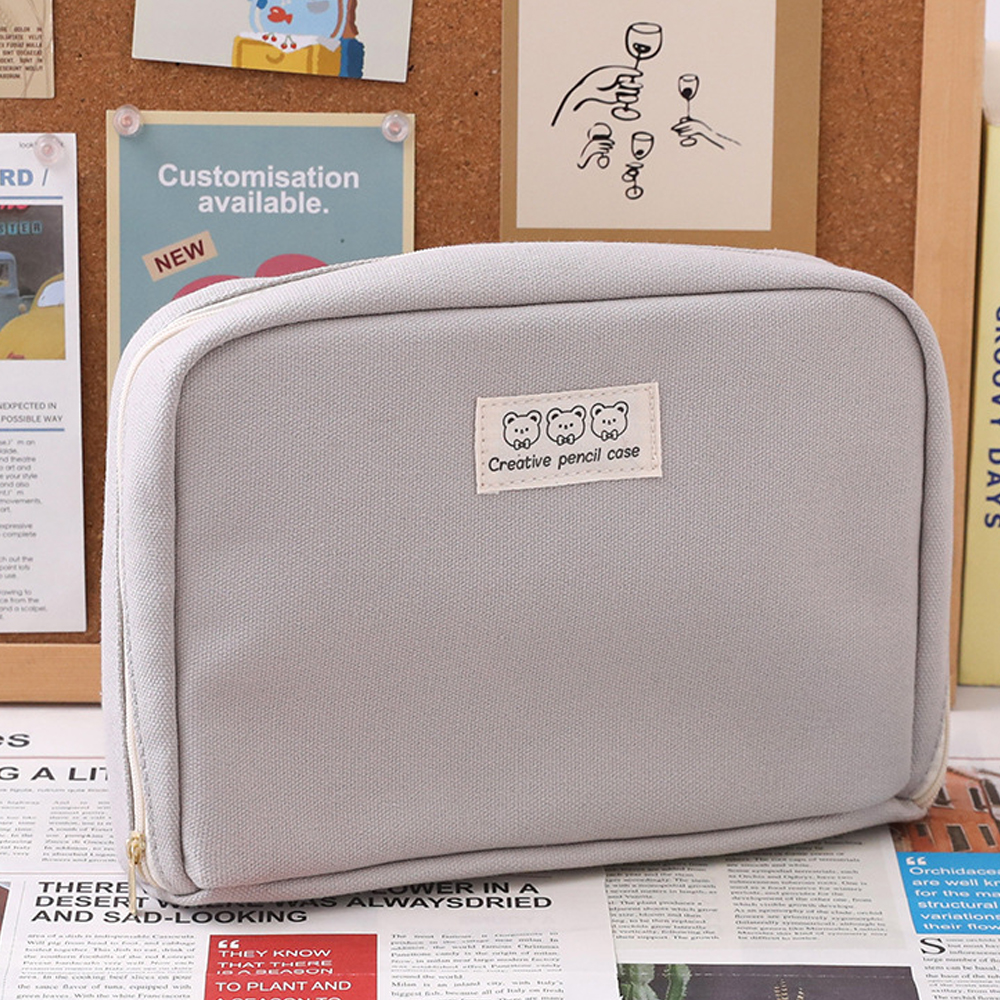 Large Capacity Pencil Bag Portable Cute Stationery Holder Bag Student