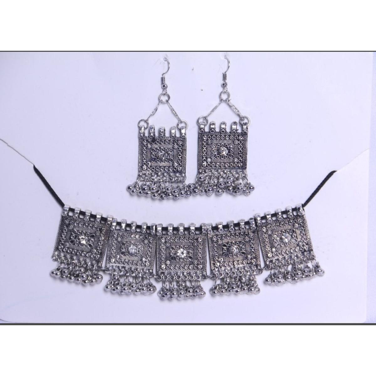 AFGHANI CHOKER WITH  EARRINGS FOR GIRLS & WOMEN ALL AGES - ANTIQUE