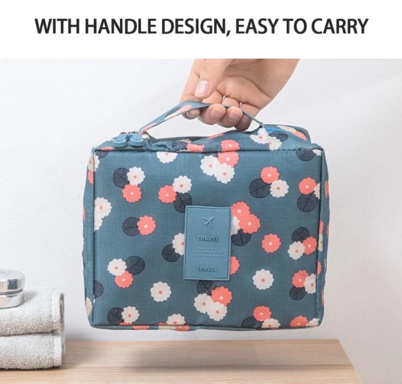 Portable Waterproof Cosmetic Organizer Bag For Women Nylon Travel Toiletry Makeup Pouch Handbag Storage Case Multiple Color