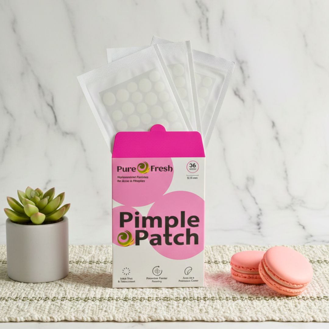 Pure O Fresh Pimple Patch (36 Patches) - New Travel Envelop Pack - Invisible Acne Spot Treatment & Healing Sticker