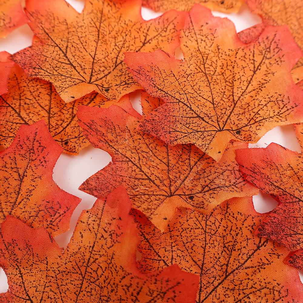 ,wedding Artificial Silk Leaf Maple Home Autumn Bouquets Orange Flowers Diy Wedding Bridal