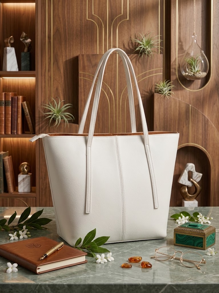 Premium Quality Faux Leather Maroon Tote Bag For Women | Stylish Daily Use Handbag With Zipper Closure & Spacious Compartment