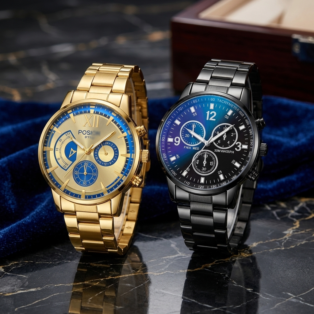 Fashion Mens Stainless Steel Watches Wristwatch Calendar Luminous Clock Men Business Casual Watch