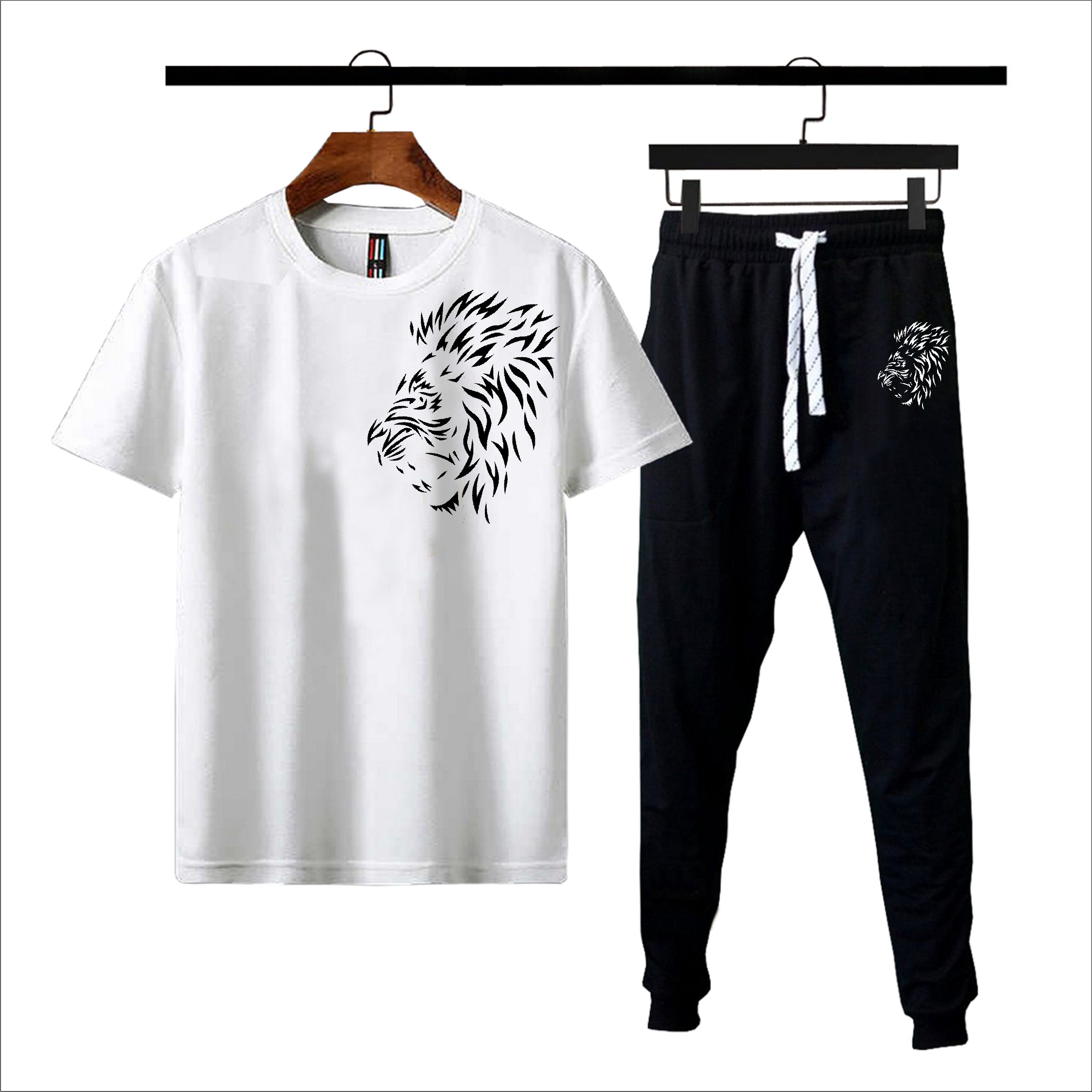 Summer Printed Yellow & Black Soft Comfortable micro polyster Track Suit For men  With T-Shirt Trouser Set for Men & Boys