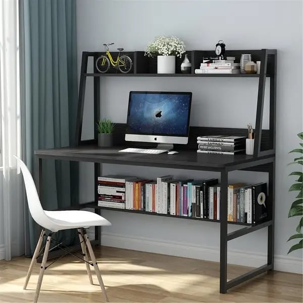 Office Table Desktop Table With Hutch And Book Shelf Office Desk Laptop