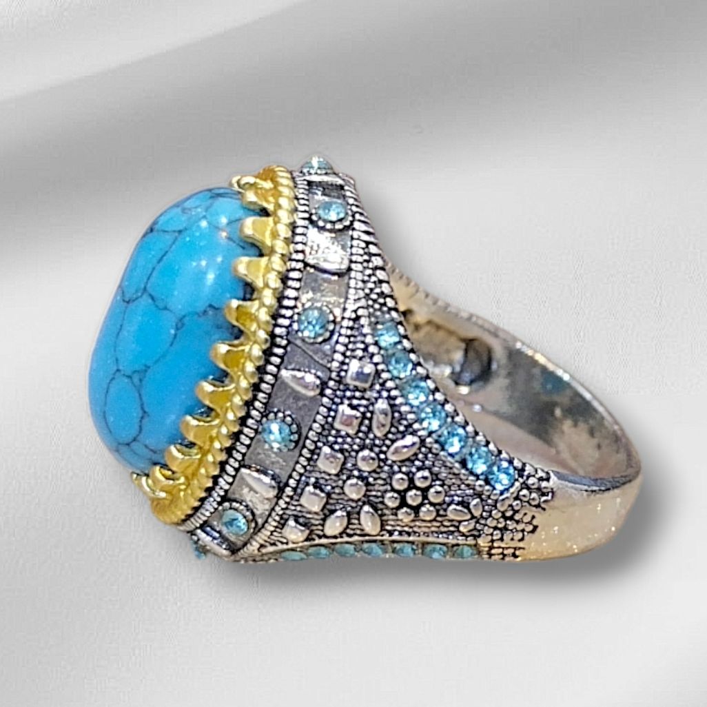 Turkish Style Feroza Style Men Ring Engagement Ring Fine Jewelry Ring