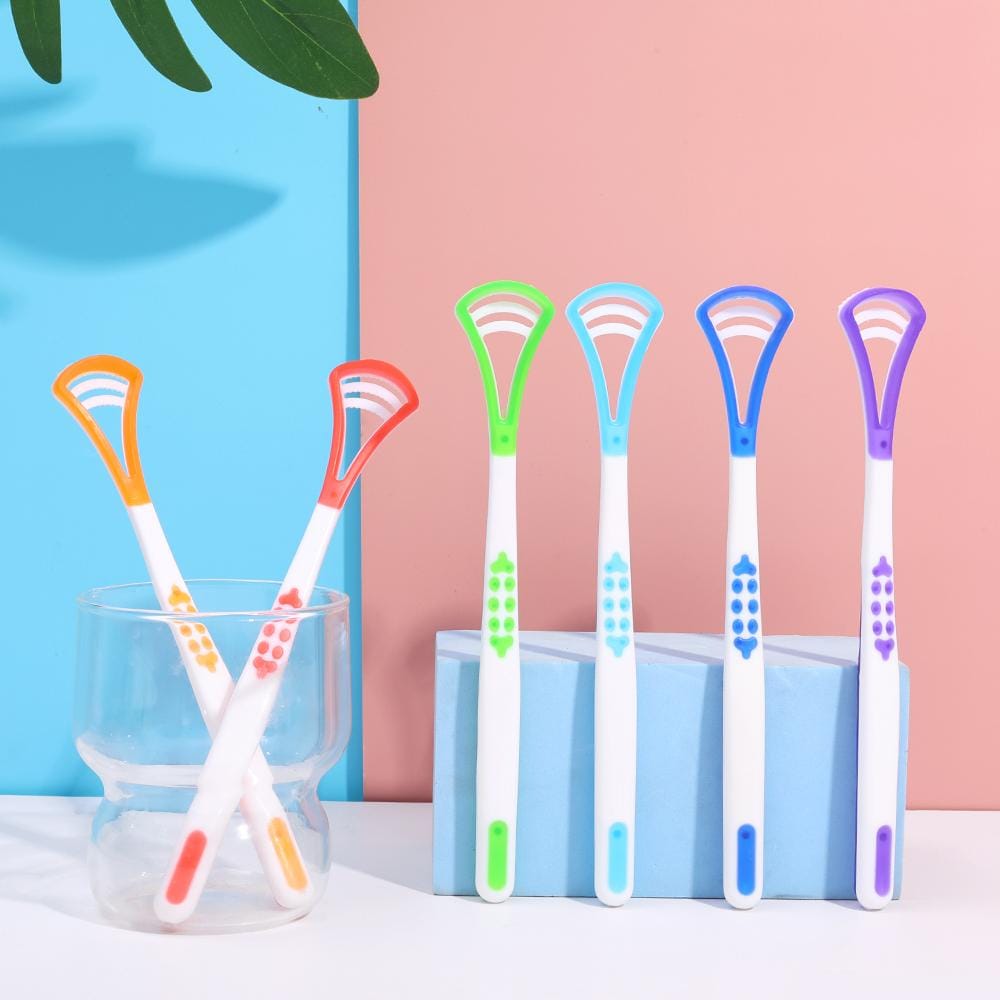 Double Head Tongue Scraper – Soft & Flexible Plastic Tongue Cleaner for Bad Breath and Oral Hygiene