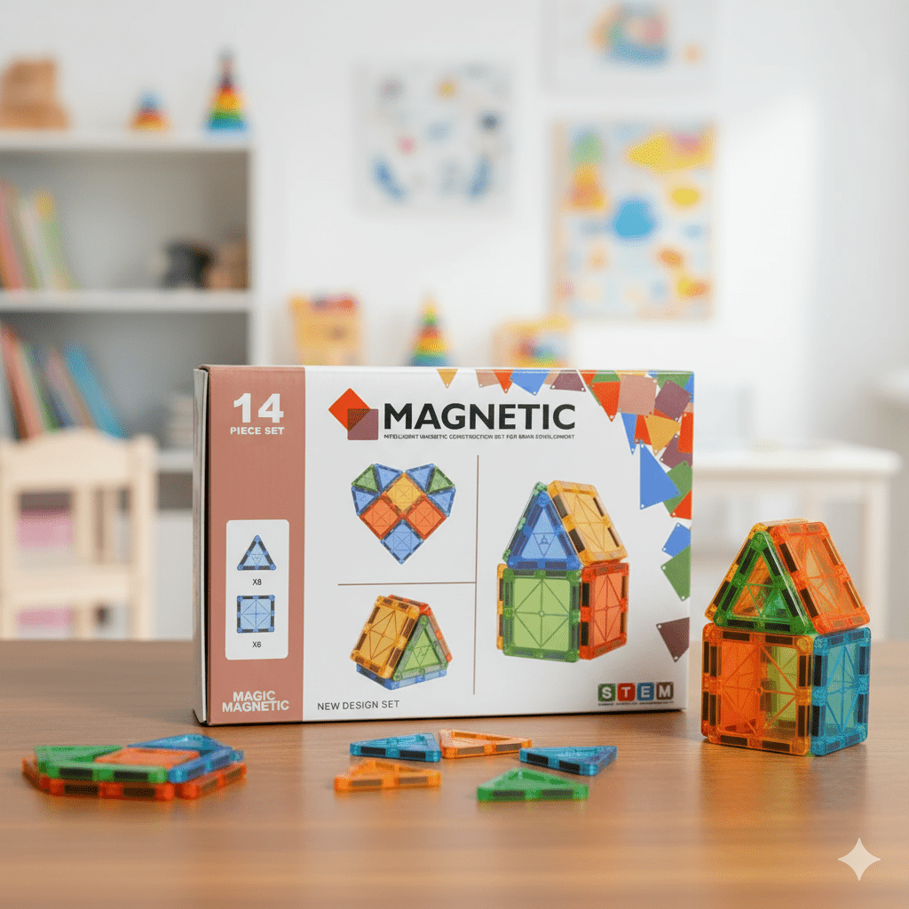 Magnetic Tiles Building Blocks for Kids – STEM Educational Toy
