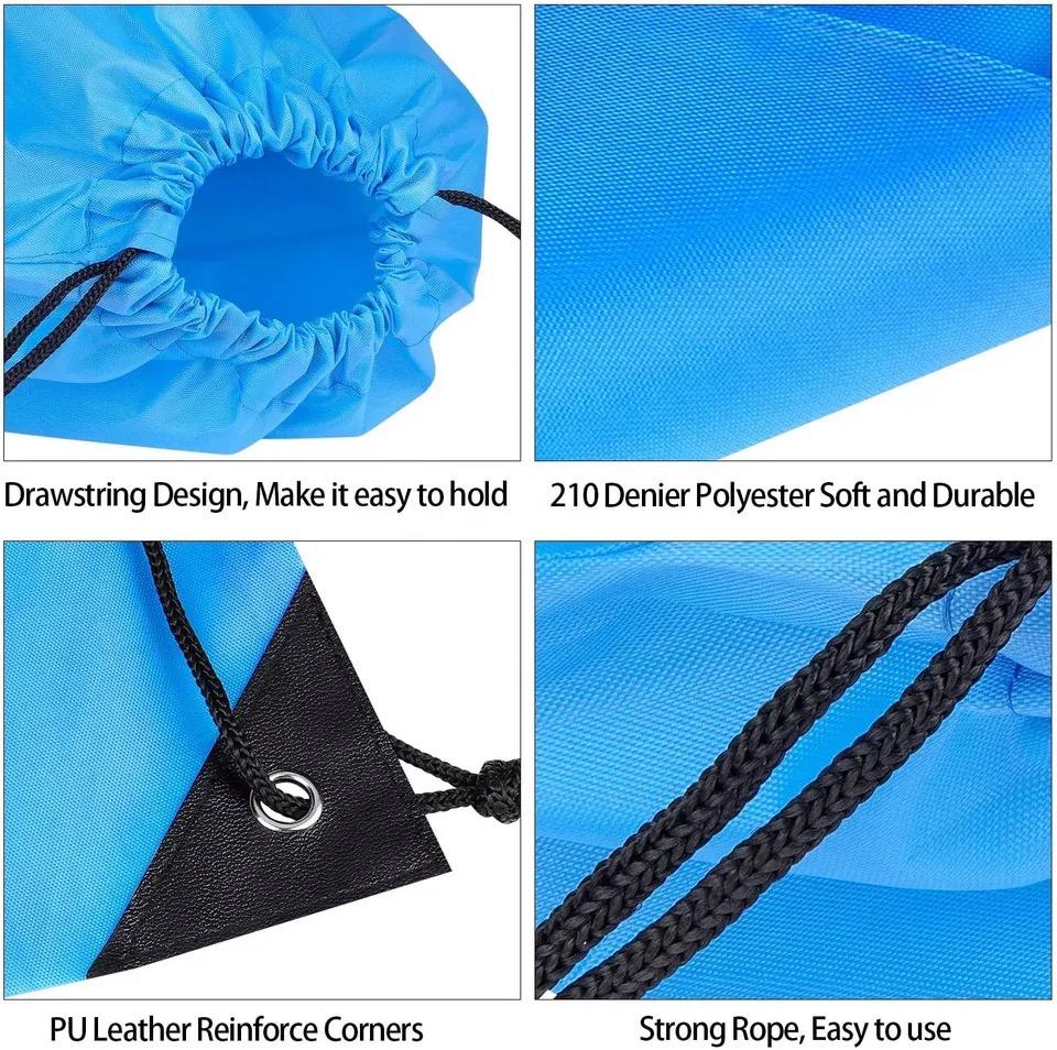 Drawstring Backpack Nylon Foldable Sports Gym Drawstring Tote Bag pack Sack For Men Women