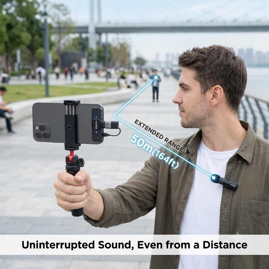 BOYA BY-MW3 Dual Wireless Lavalier Microphone | Dual-Channel Noise Cancellation | For Type-C & 8-Pin Mobile Vlogging
