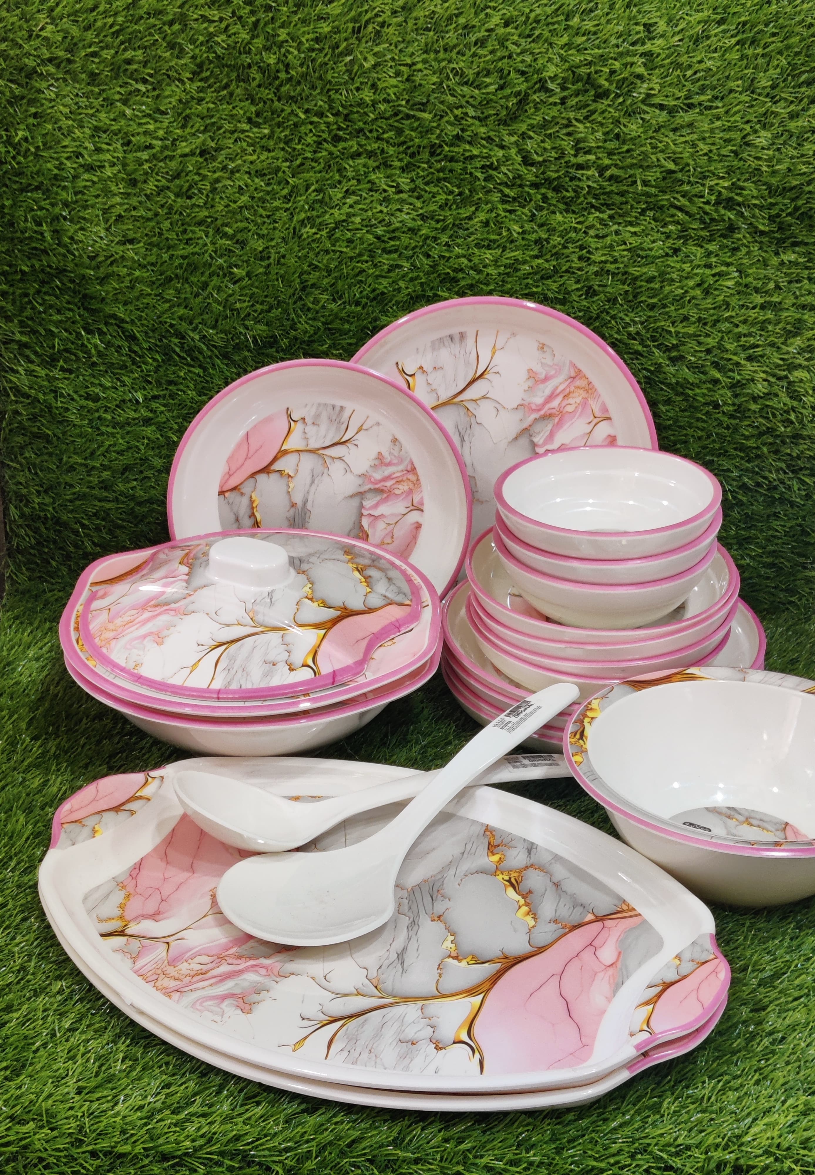 HOT Pink Marble Dinner Set Next Marble Plates Pink Marble
