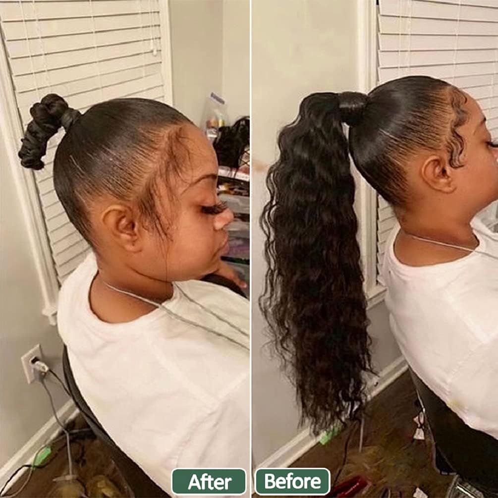 Women's Fashion Wavy Curly False Ponytail Clip Hair Extension Hairpiece Wig Medium Brown-curly