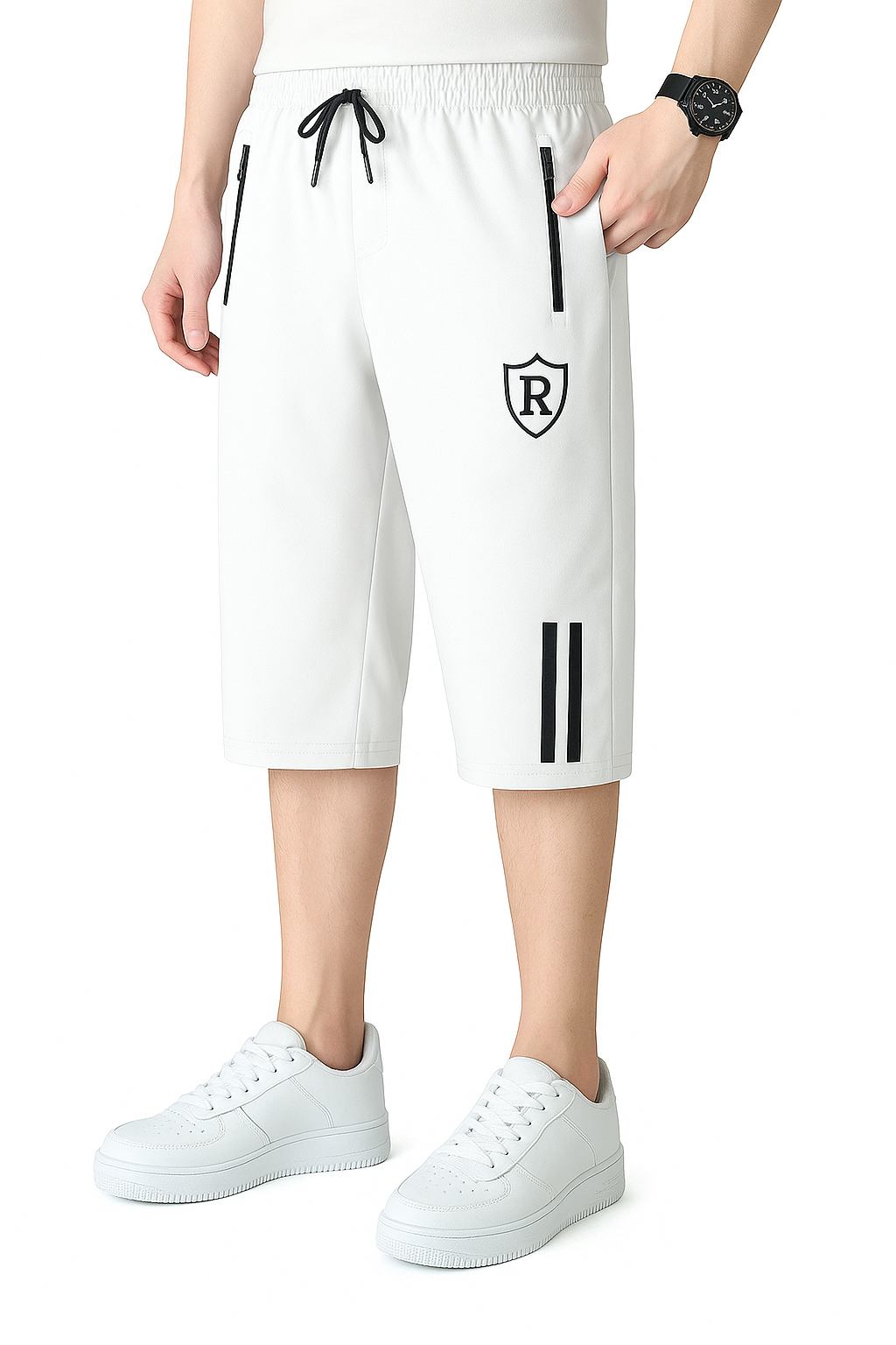 Men's Casual Multicolor Zipper Pockets Straight Leg Loose Fit Active Shorts