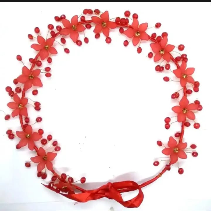 New Fashion Flower Headband With Ribbon Wearth Wedding Party ladies Girls Garlands Floral Crown Rhinestone Hairband