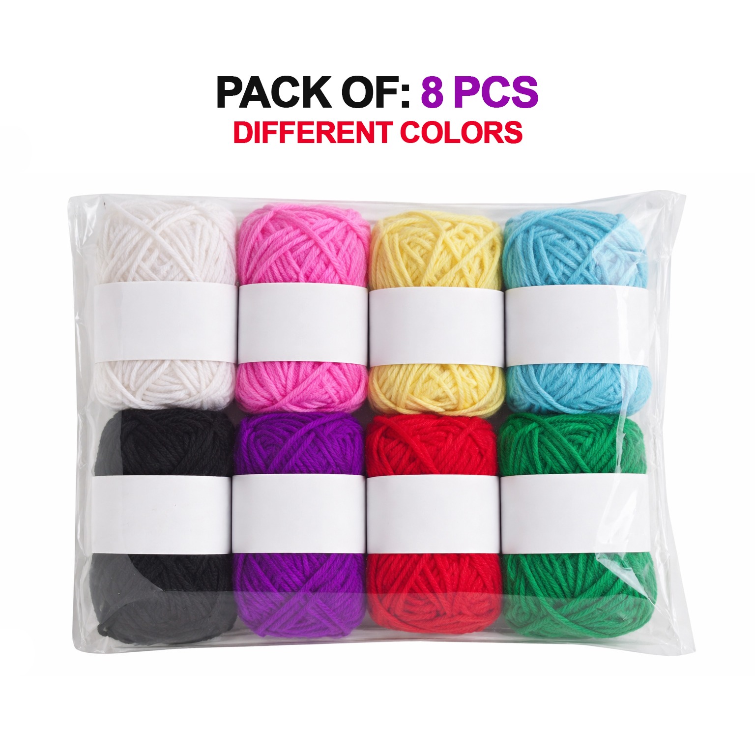Pack of 8 Baby Soft Multicolor Yarn Set – Premium Knitting, Crochet & Embroidery Thread for Baby Clothes, Hand Sewing, DIY Crafts & Handmade Projects