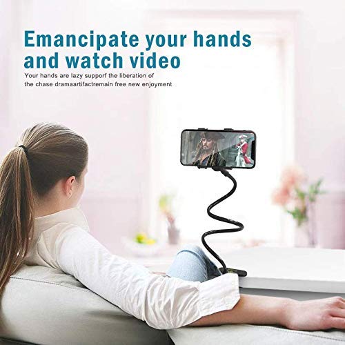 Mobile Stand Holder Metal Built - Cell Phone Stand Perfect for Video Table Online Class Home Bed Flexible Charging Hand Bike Movie Office Gift Desktop Heavy Duty Lazy Mount Multi Angle Clamp