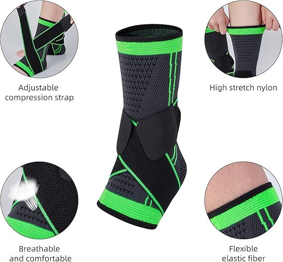 1 Pc Adjustable Compression Ankle Brace Breathable Support For Sports Exercise Fitness Men And Women