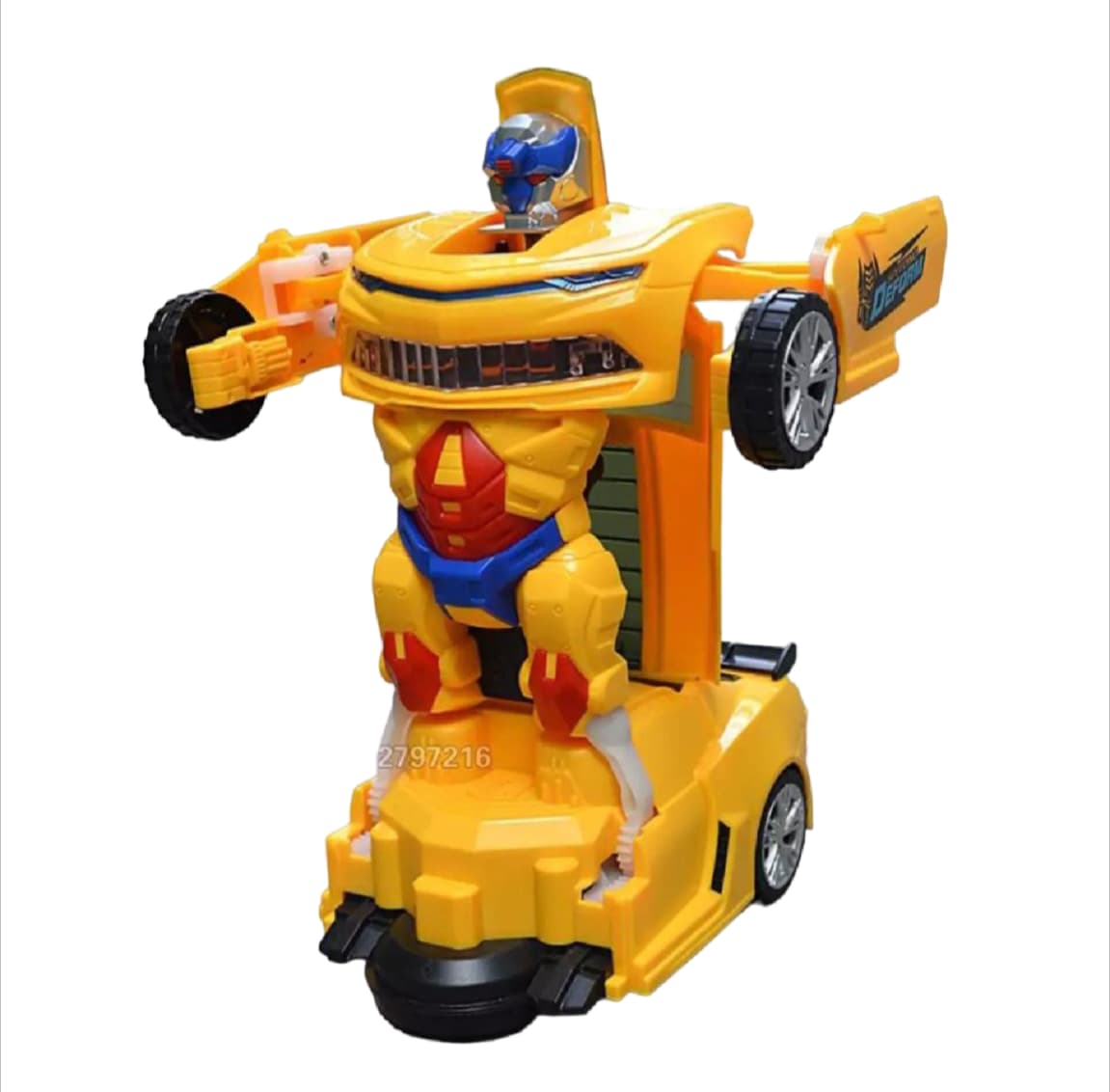 High Quality Battery Operated Robot Car Converting Car to Robot, Robot to Car Automatically with Light and Sound