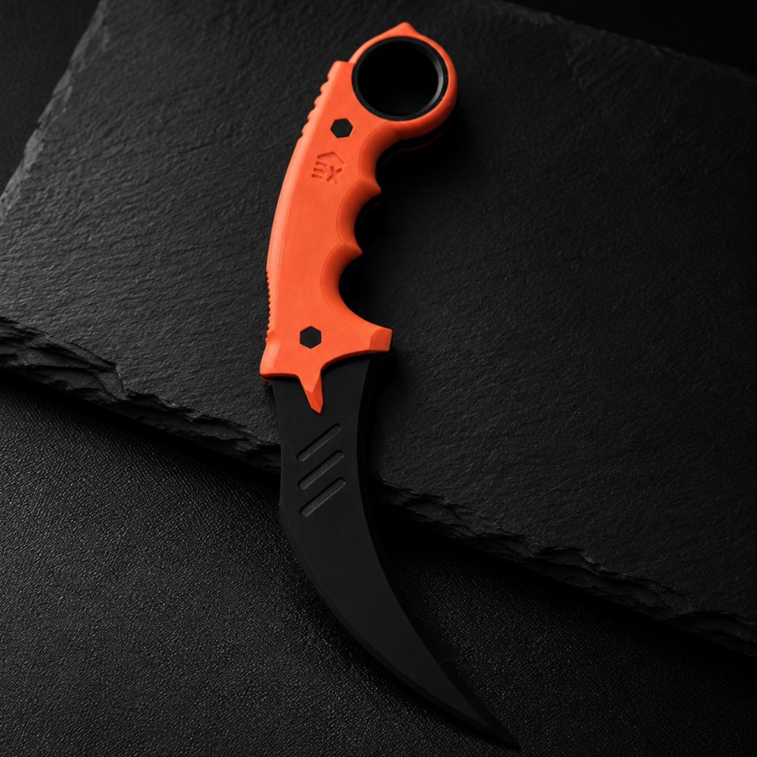 Full Tang Fidget Karambit  3D Printed Rotating Fidget Toy  Gaming Style Desk Gadget (Non-Sharp)