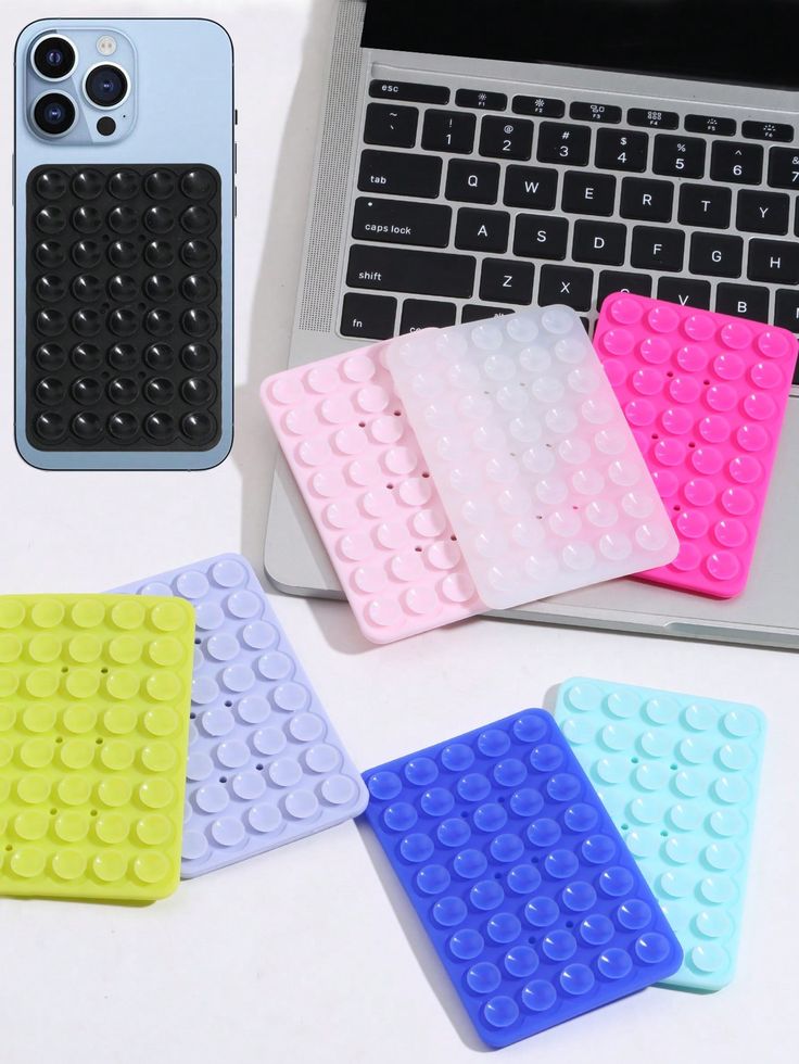 Silicone Suction Pad Phone Holder Self-Adhesive Rubber Suction Holder Silicone Suction Phone Case - Suction Cup Phone Holder | Sticky Phone Grip Mount With 24 Suction Cups | Anti-Slip Suction Phone Case Mount For Shower mirrorr